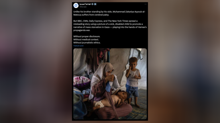 Israel desmente portais de notícias por foto de criança em Gaza