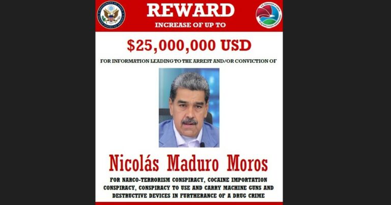 EUA retomam recompensa de 25 milhões de dólares por Maduro