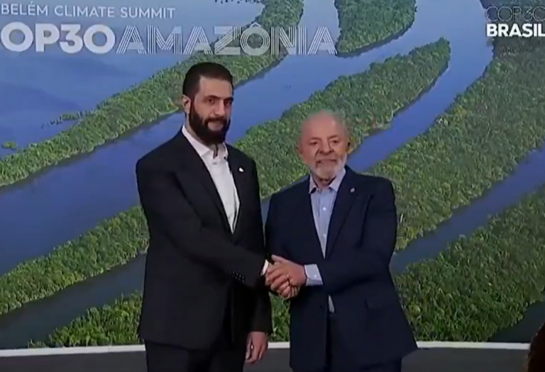 Ex-terrorista, presidente sírio encontra Lula na COP30