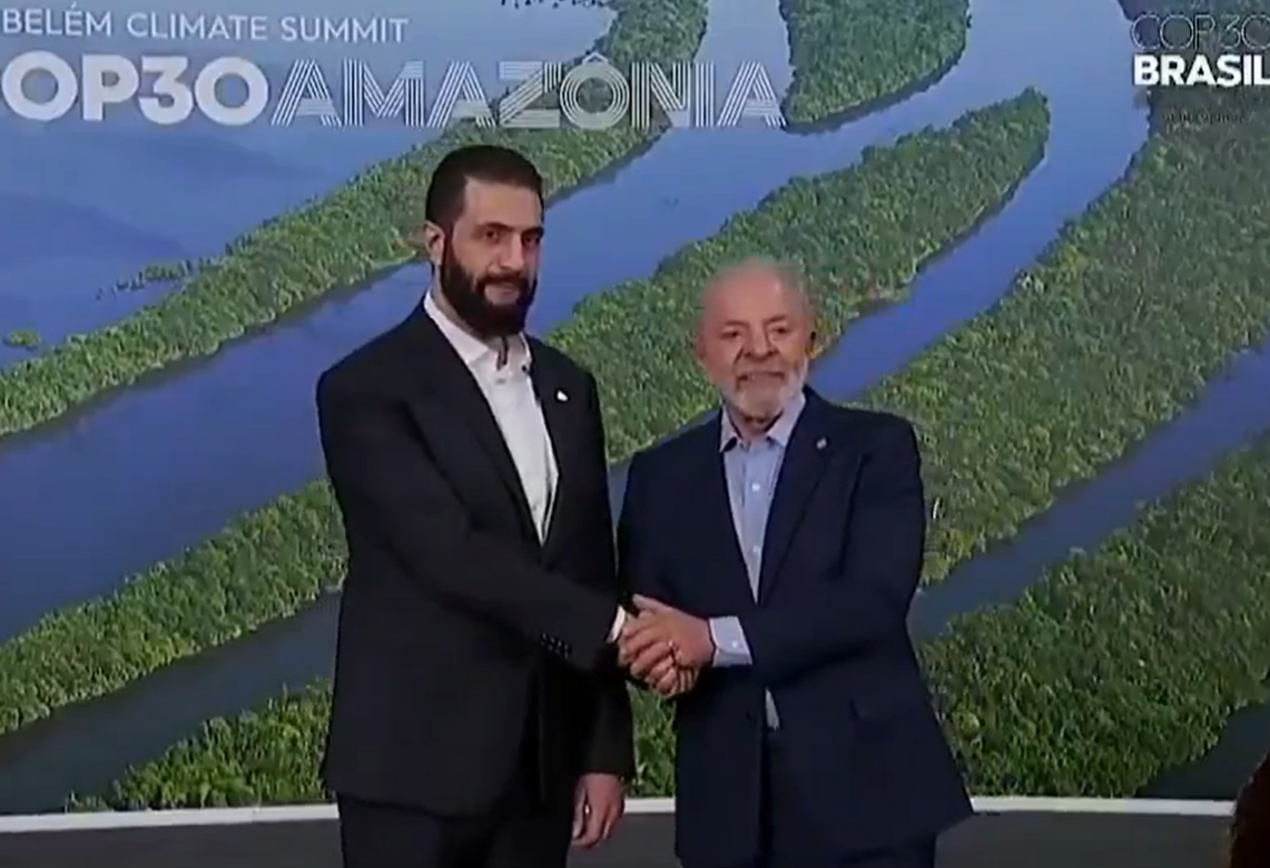 Ex-terrorista, presidente sírio encontra Lula na COP30
