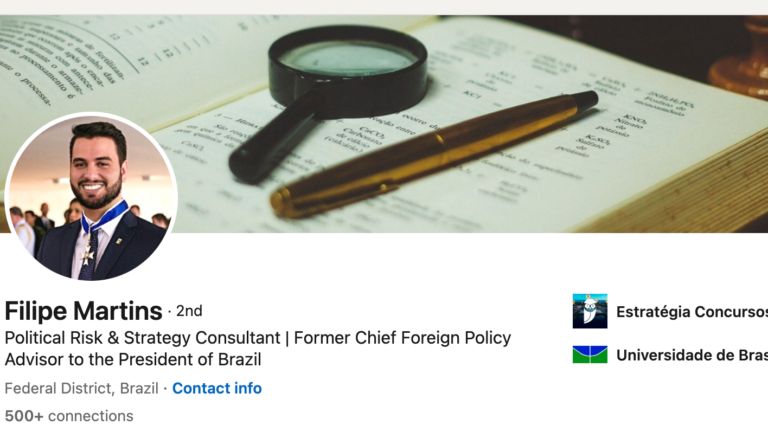 Quem usou o perfil de LinkedIn de Filipe Martins?