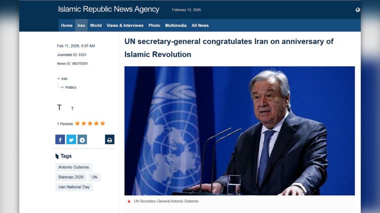 O parabéns da Onu ao Irã