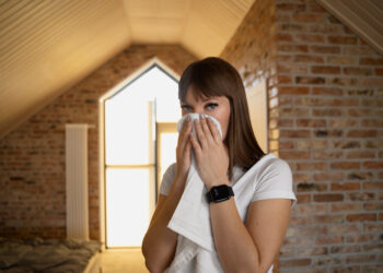 Ilustração de ar poluído em casa