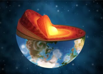 Ilustração mostra o núcleo da Terra