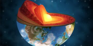Ilustração mostra o núcleo da Terra