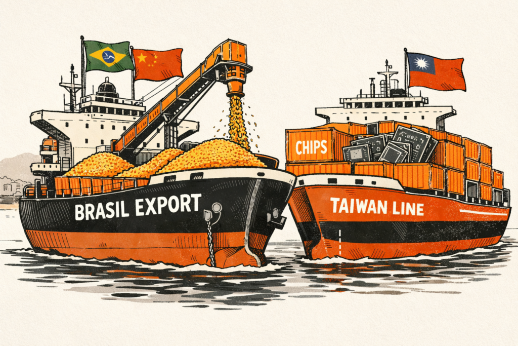 Entre a soja de Pequim e o silício de Taipei