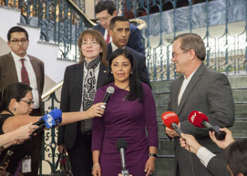 A presidente interina da Venezuela, Delcy Rodriguez.

Reprodução: Carlos Pozo Albán / Cancillería del Ecuador