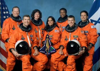 Tripulação do ônibus espacial. Foto: NASA