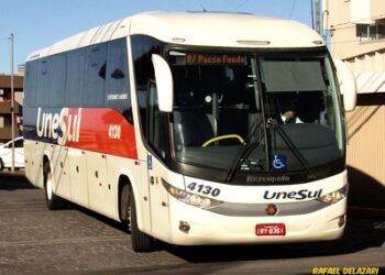 Um dos ônibus da empresa.

Foto: Rafael Delazari / Flickr