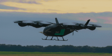 O "aerocarro" da Eve Air Mobility usado nos testes.

Foto: divulgação / Eve Air Mobility