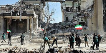 Área residencial de Teerã, capital do Irã, destruída por ataques estadunidenses-israelitas em marõ deste ano.

Foto: Tasnim News Agency / Wikimedia Commons