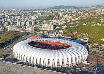 O estádio Beira-Rio, em Porto Alegre, no Rio Grande do Sul.

Foto: Luciano Lanes  / Wikipedia