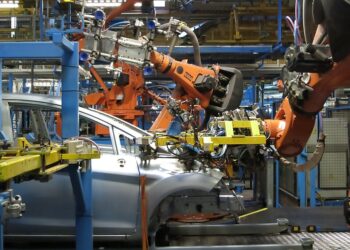 Uma fábrica da Ford.

Foto: GillyBerlin / Wikimedia Commons