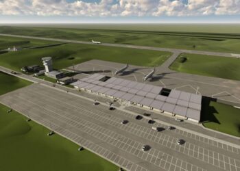 Modelo 3D do Aeroporto Regional da Serra Gaúcha divulgado em 2024.

Foto: Seplan / Divulgação