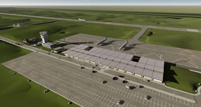 Modelo 3D do Aeroporto Regional da Serra Gaúcha divulgado em 2024.
Foto: Seplan / Divulgação