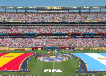 Final da Copa, Espanha x Argentina. Foto: Reprodução/CazéTV