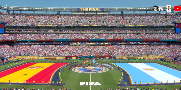Final da Copa, Espanha x Argentina. Foto: Reprodução/CazéTV