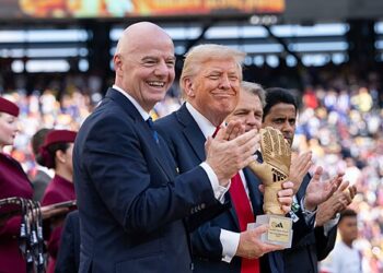 O presidente da FIFA, Gianni Infantino, e o presidente dos EUA, Donald Trump.

Foto: The White House / Wikimedia Commons