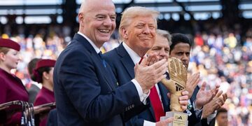 O presidente da FIFA, Gianni Infantino, e o presidente dos EUA, Donald Trump.

Foto: The White House / Wikimedia Commons