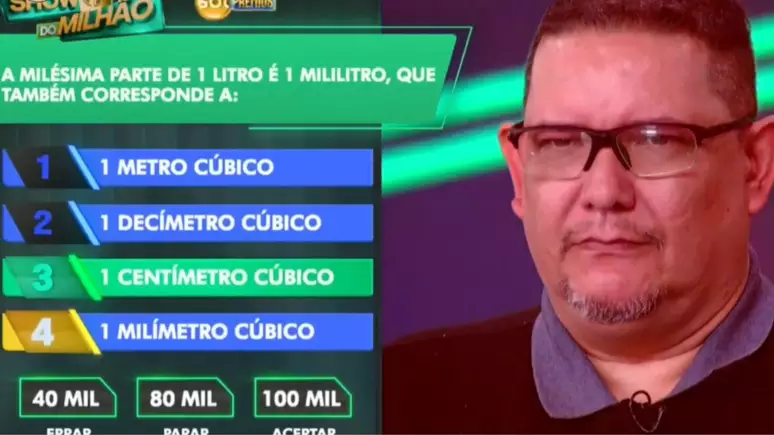 Participante do Show do Milhão perde premiação após receber resposta errada de universitários