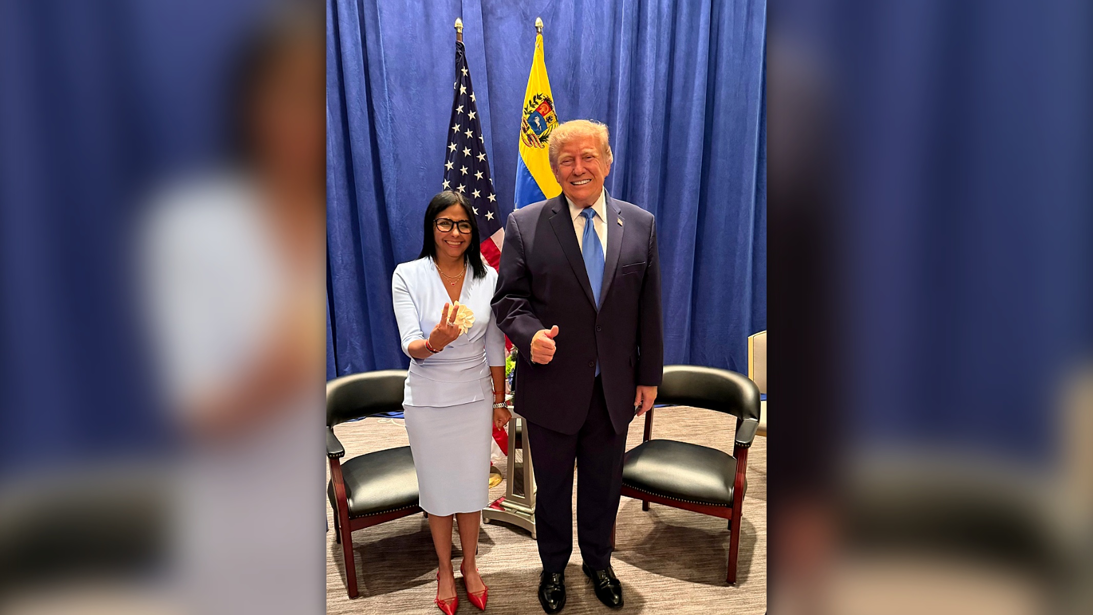 O "histórico" encontro entre Trump e Delcy Rodríguez