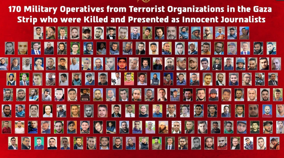 Israel divulga lista de 170 "terroristas" apresentados como jornalistas